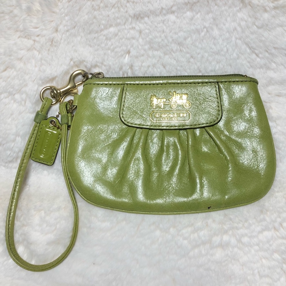 Coach ‘Madison’ Grass Green leather wristlet